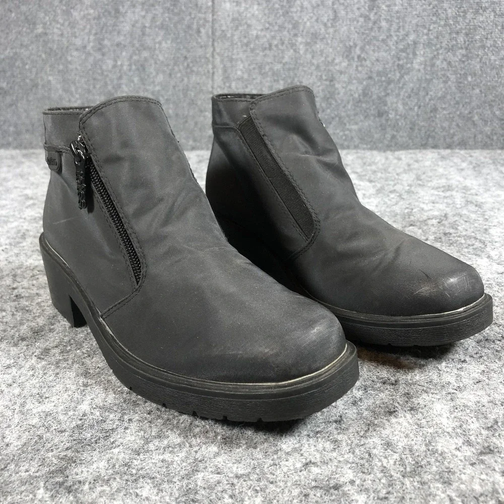Totes Boots Womens Size 7 Black Piedmont‎ Ankle Block Heel Side Zip Booties